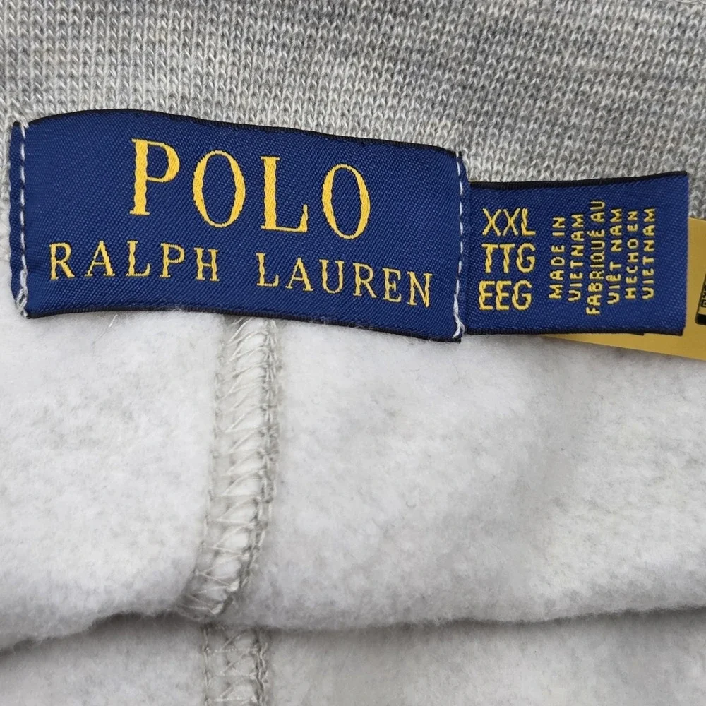 Polo Ralph Lauren Fleece Sweatpants Men XXL Gray Pony Logo Drawstring NWOT